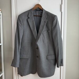 Jos A Bank Men 48L Black White Houndstooth Wool Blazer Sport Coat Two Button